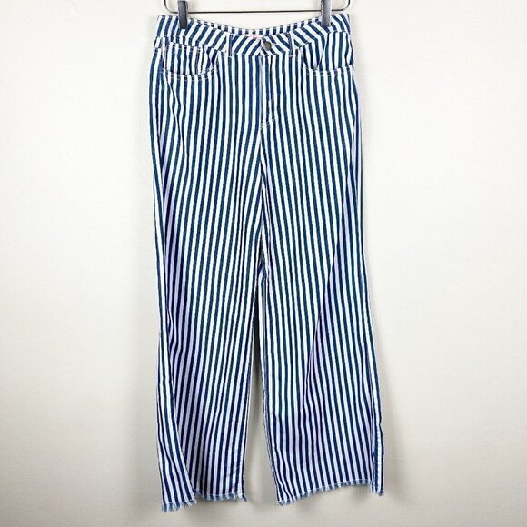 GB GIRLS | Blue & White Striped Wide Leg Pants Girls 16 - Picture 1 of 8